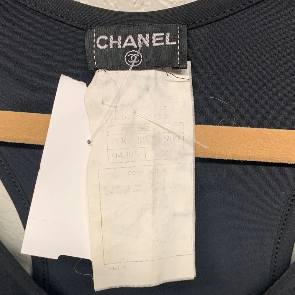 CHANEL Black Sleeveless Mini Dress Size 42 - Picture 2 of 4